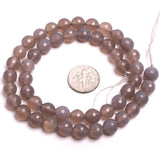 Natural Gray Agates Round Bead 15 inch Strand DIY Bracelet Beads 8mm 12mm 14mm