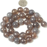 Natural Gray Agates Round Bead 15 inch Strand DIY Bracelet Beads 8mm 12mm 14mm