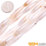 Gray Leaf Agate Spacer Beads 15" Strand DIY Jewelry Gift