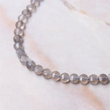 Gray Moonstone Beads Faceted 4mm Round Rondelle - Jewelry Making DIY