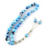 Natural Stone Agate 8-10mm Beads 33 Prayer Beads Islamic Muslim Tasbih Bracelet