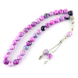 Natural Stone Agate 8-10mm Beads 33 Prayer Beads Islamic Muslim Tasbih Bracelet