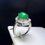 Green Agate Finger Ring Charm Rings Zircon Copper Gem Stone Rings