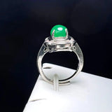 Green Agate Finger Ring Charm Rings Zircon Copper Gem Stone Rings
