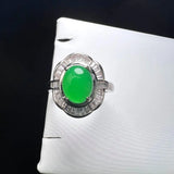 Green Agate Finger Ring Charm Rings Zircon Copper Gem Stone Rings