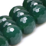 Green Agate Faceted Round Beads 15 inch Strand 6mm 8mm 10mm