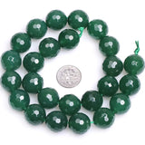 Green Agate Faceted Round Beads 15 inch Strand 6mm 8mm 10mm