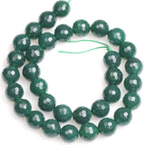 Green Agate Faceted Round Beads 15 inch Strand 6mm 8mm 10mm