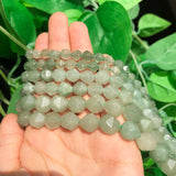 Green Aventurine Faceted Jade Beads for Jewelry Making 15''