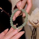 Green Aventurine Bracelet with 925 Silver Bell Pendant