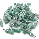 Green Aventurine Crystal Pendant Pendulum Hexagon Pillar Bullet Shape Charms