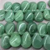 Green Aventurine Flat Water Drop Shape Natural Stone