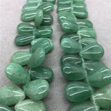 Green Aventurine Flat Water Drop Shape Natural Stone