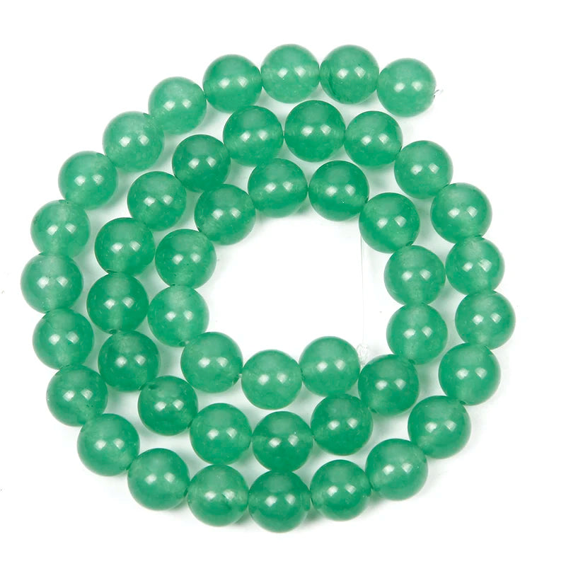 Green Aventurine Chalcedony Charm Round Beads For Jewelry Making 4-12MM
