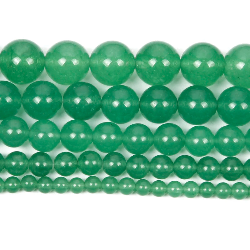 Green Aventurine Chalcedony Charm Round Beads For Jewelry Making 4-12MM