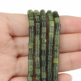 Green Canadian Jades Beads Cylinder 4x4mm Spacer Beads 15inches