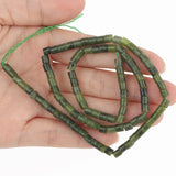 Green Canadian Jades Beads Cylinder 4x4mm Spacer Beads 15inches