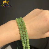 Green Canadian Jade Faceted Round Beads 6mm/8mm 7.5'' Strands