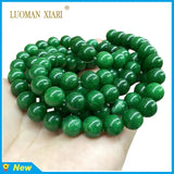 Green Chalcedony Round Space Beads for Jewelry Making Diy