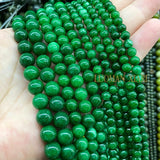 Green Chalcedony Round Space Beads for Jewelry Making Diy