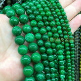 Green Chalcedony Round Space Beads for Jewelry Making Diy