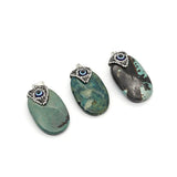 Green Hainan Pine Pendant Set with Evil Eye Quartz for Jewelry Making DIY
