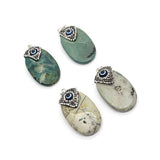 Green Hainan Pine Pendant Set with Evil Eye Quartz for Jewelry Making DIY