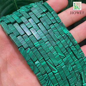 Green Malachite Stone Square Tube Spacer Beads 15'' Strand