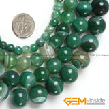 Green Sardonyx Agates Round Beads 15 Inch Strand for Jewelry Making