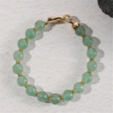 Green Strawberry Quartz Beads Bracelet Copper Plated Fine Jewelry Gift