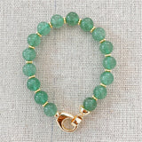 Green Strawberry Quartz Beads Bracelet Copper Plated Fine Jewelry Gift