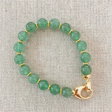 Green Strawberry Quartz Beads Bracelet Copper Plated Fine Jewelry Gift