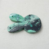 Natural Green Turquoise Carved Rabbit Head Pendant Bead 61x40x7mm