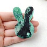 Natural Green Turquoise Carved Rabbit Head Pendant Bead 61x40x7mm