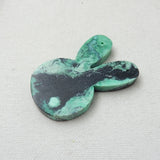 Natural Green Turquoise Carved Rabbit Head Pendant Bead 61x40x7mm