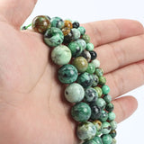 Green Variscite Beads 6-12MM Round Loose Beads 15 Inches