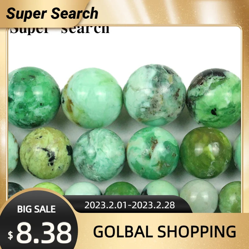 Natural Green Variscite Round Beads 6/8/10MM Strand Jewelry DIY Making