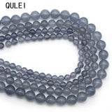 Grey Chalcedony Beads Strand 15'' 4/6/8/10/12mm