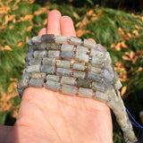 Grey Labradorite Faceted Cylinder Gemstone Beads for Jewelry Making