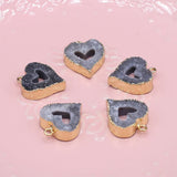Grey Love Heart Gilt Edge Pendant for Jewelry Making