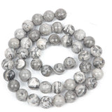 Grey Map Stone Earth Charm Beads 4/6/8/10/12 MM