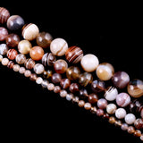 Grey Striped Agates Beading Round Loose Beads for DIY Jewelry Making