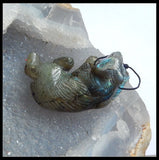 Labradorite Animal Pendant 50x27x13mm Handcarved