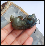 Labradorite Animal Pendant 50x27x13mm Handcarved