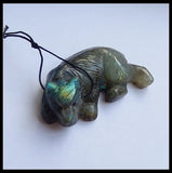 Labradorite Animal Pendant 50x27x13mm Handcarved
