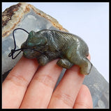 Labradorite Animal Pendant 50x27x13mm Handcarved