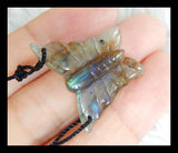 Labradorite Butterfly Necklace Pendant Handcarved