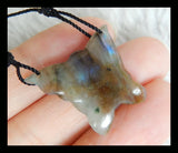 Labradorite Butterfly Necklace Pendant Handcarved