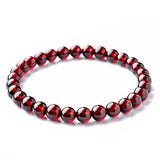 6-8mm Garnet Beads Bracelet Red Yoga Meditation Jewelry