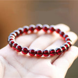 6-8mm Garnet Beads Bracelet Red Yoga Meditation Jewelry